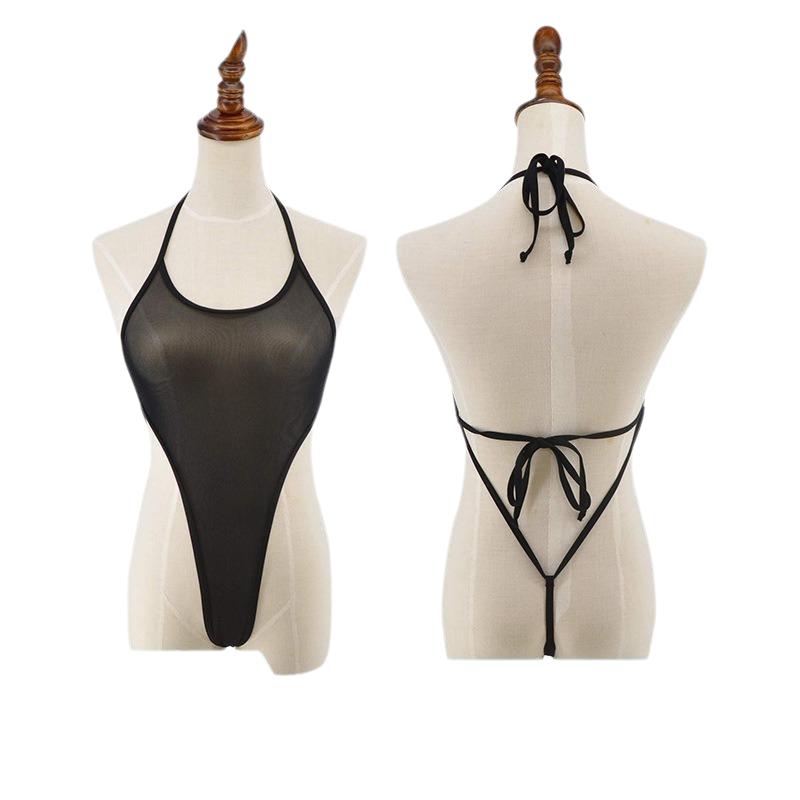 One-piece Swimsuit High Waist Bikini Mini Mesh Transparent Swimsuit Sexy Underwear