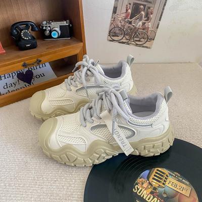 K862 Mesh Platform Hiking Shoes Niche 2024 New Niche Hong Kong Style Popular Ins Ugly Cute Casual Sports Shoes