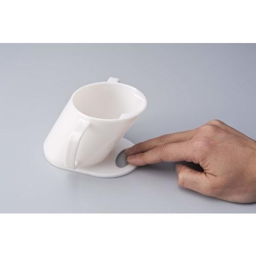 Lcup2 (Lcup Two) Made in Japan, Easy to Drink, Spill-Free L Cup, White, 11.4 x 12.1 cm