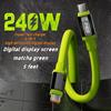 1PCS-3PCS Type C Portable Fast Charging Cable 240W with Power Meter for Android Phones IPhone 16 17 IPad Tablet 1.5m Long Cord