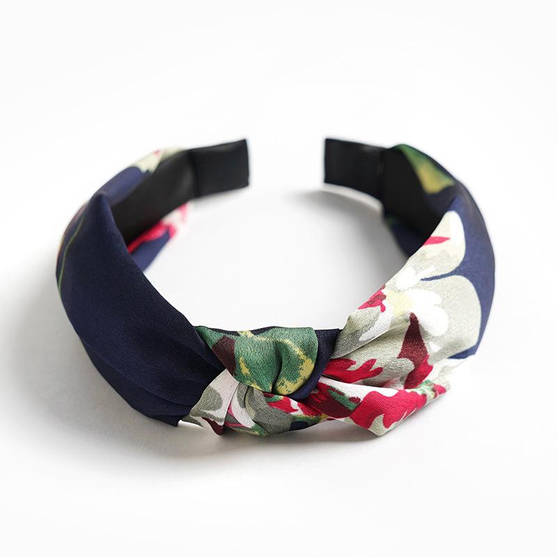 Chic Floral Printed Headband for Women Polka Dot Hairband Fashion Hair Accessory for Girls Daily Use