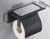 King's Arm Toilet Paper Holder with Shelf, Black (Single)