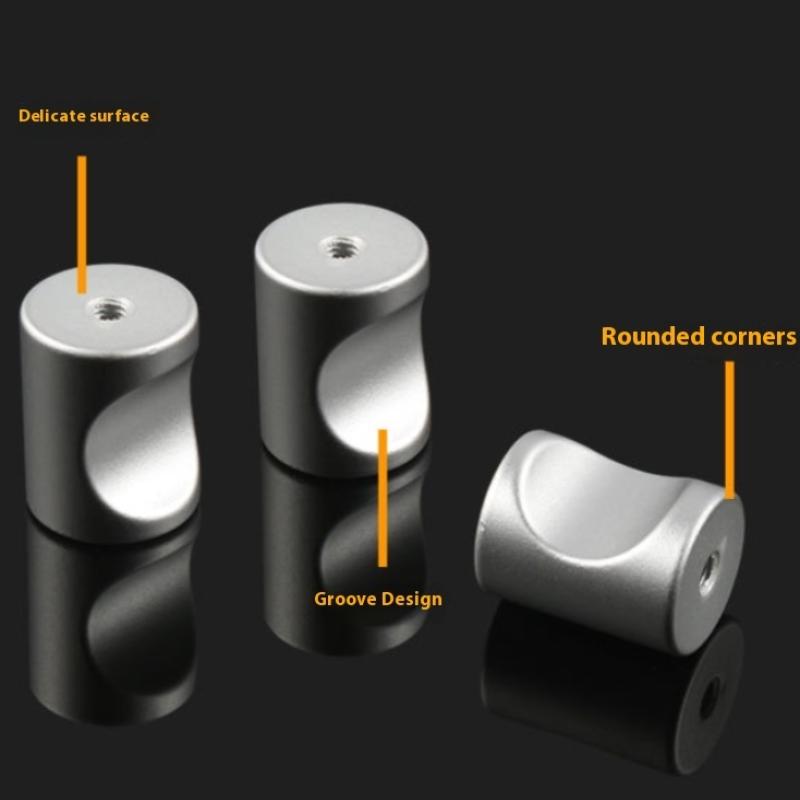 5Pcs Round Aluminum Alloy Door Knobs Cabinet Handles Drawer Kitchen Bathroom Furniture Hardware Accessories
