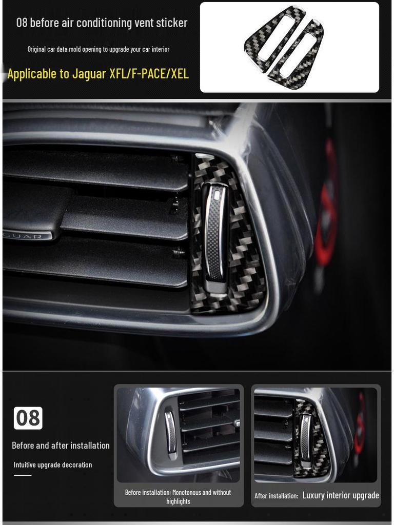 Jaguar F-PACE Carbon Fiber Interior Console & Cup Holder Decorative Sticker