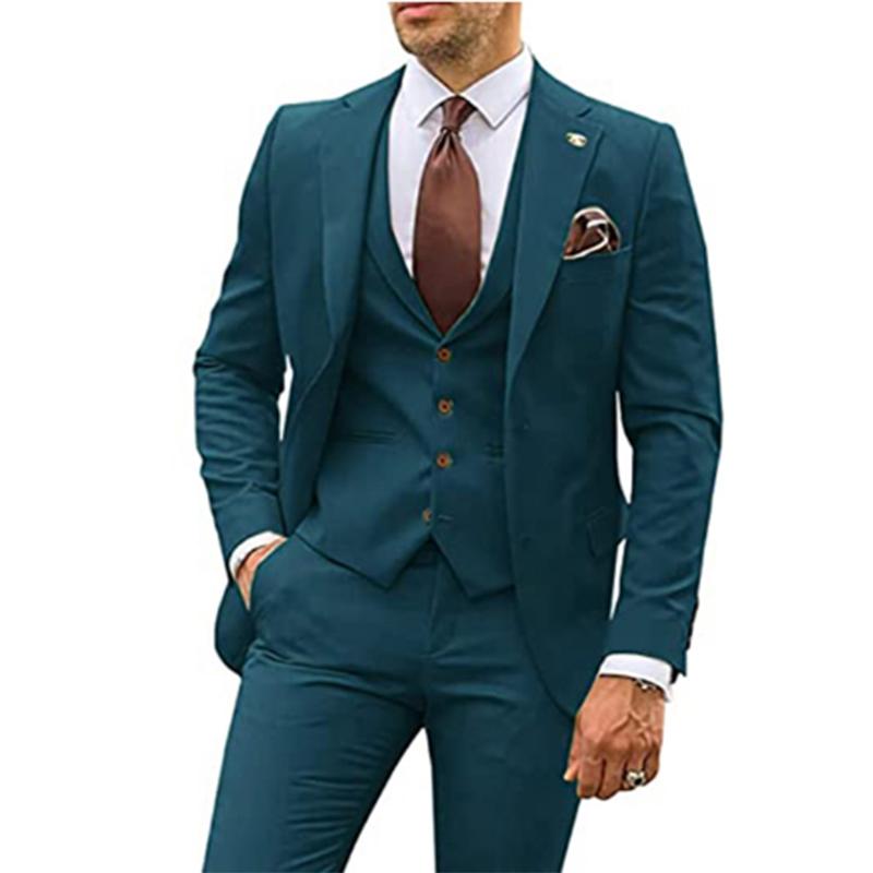 Completi Beige da Uomo 3 Pezzi Slim Fit Smoking da Sposo Abiti da Matrimonio Testimone dello Sposo Groomsmen Abito da Festa Formale Maschile