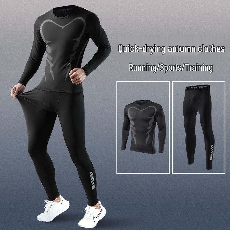 Men's Quick-Dry Thermal Suit: Tight-Fitting Running Fitness Base Layer for Winter & Autumn