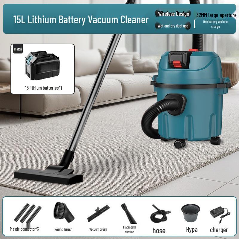 High-Power Industrial Lithium Battery Vacuum Cleaner for Home, Car, and Commercial Use