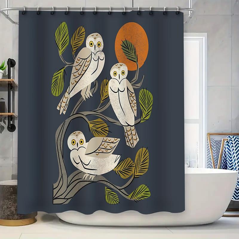 

Botanical Bird Shower Curtain Tropical Leaf Nature Forest Bathroom Decor Vintage Farmhouse Rustic Wall Tapestry Home Decor W60H190(CM)-1 Pcs