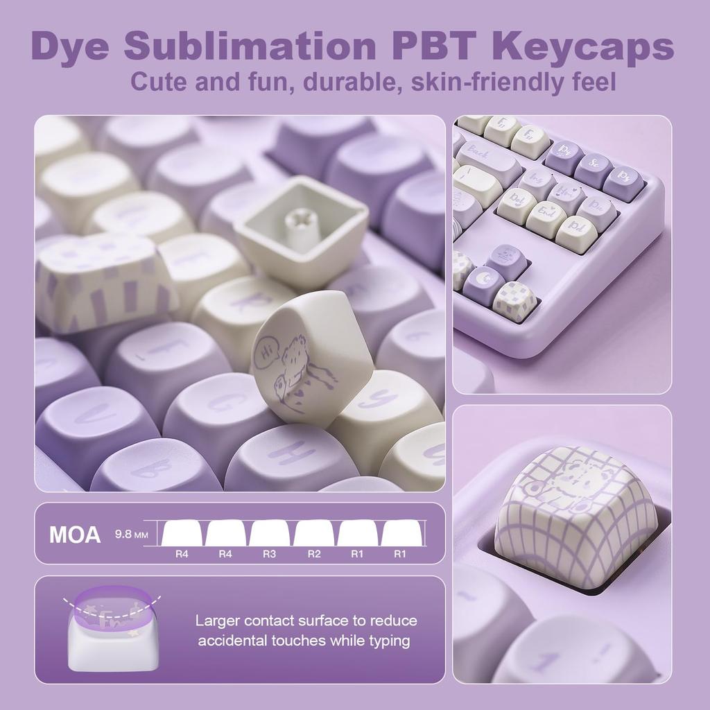 [YUNZII] B87 Purple Keyboard Milk Switch – keyboard