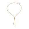 Fashion Sense Flat Snake Braided Alloy Necklace Simple Tassel Snake Head Pendant Collar Bone Chain Premium Sense Commuter Party Womens Necklace