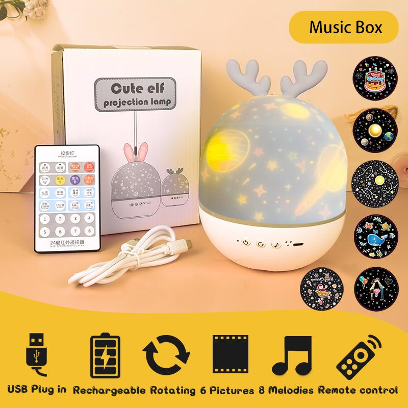 Rotating Music Projector Children Night Light Birthday Christmas Gift Bluetooth Galaxy Projection Sleep Lamp Bedroom Decoration