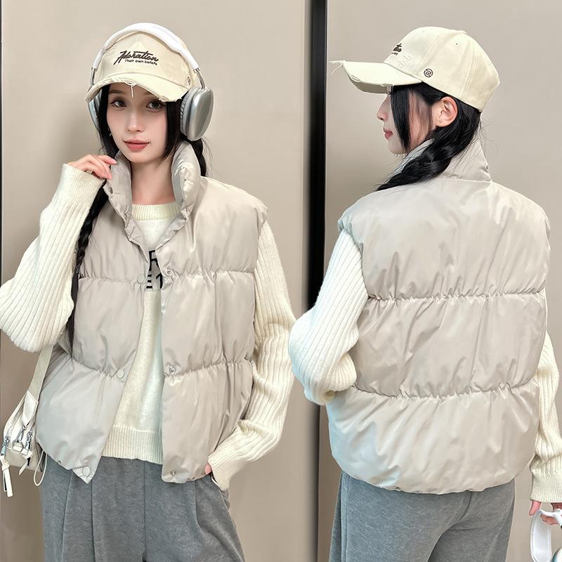 New Standing Collar Vest In Autumn and Winter Versatile Fashion Loose Fashionable Short Casual Vest Vest Jacket for Women