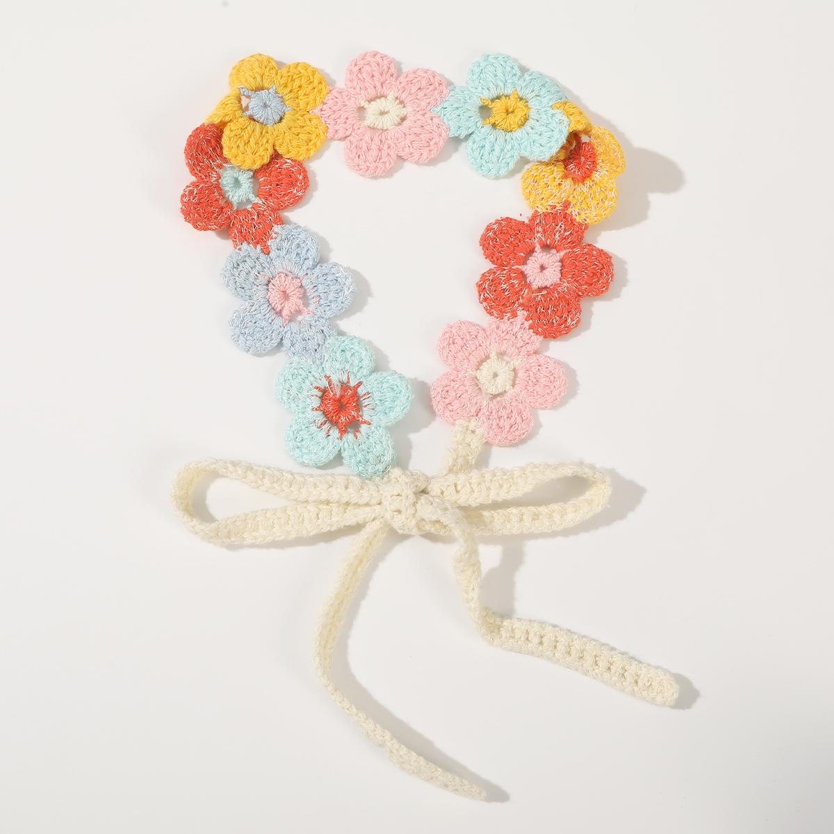 

AWAYTR Красочные цветы Тюрбан Повязки для волос Вязаная цветочная повязка Бандана Пляжная бандана Женские Путешествия Гавайи Аксессуары для волос