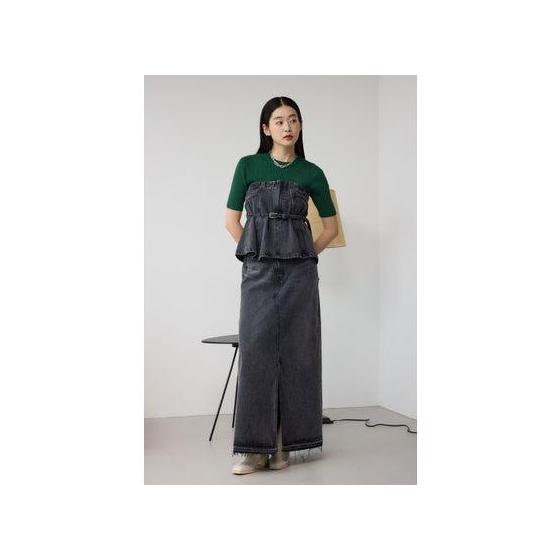 AZUL DENIM Overlap Long Skirt BLU