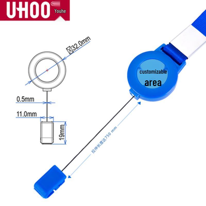Youhe Retractable Badge Holder Lanyard with Safety Buckle and Customizable ID Card Holder