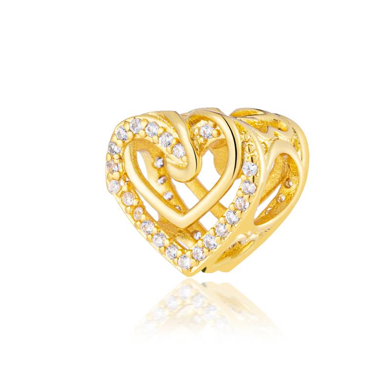 

Gold Plated Beads Charms Set Fit Original Bracelet,Amour Family Love Heart Zircon Spacer Bead Star Sunflower Charm DIY Jewelry