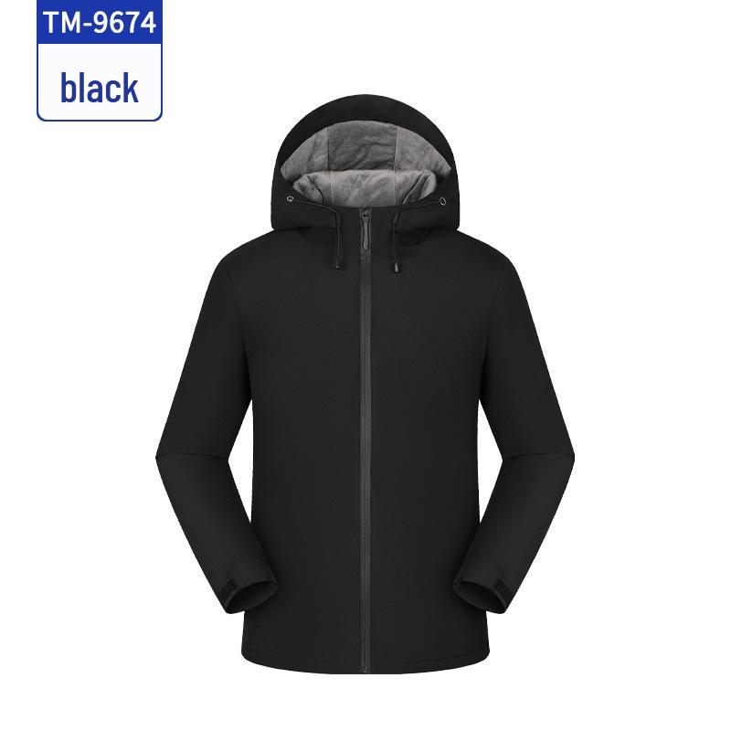 Customized Windproof Hooded Work Jacket with Logo and Embroidered Graphics