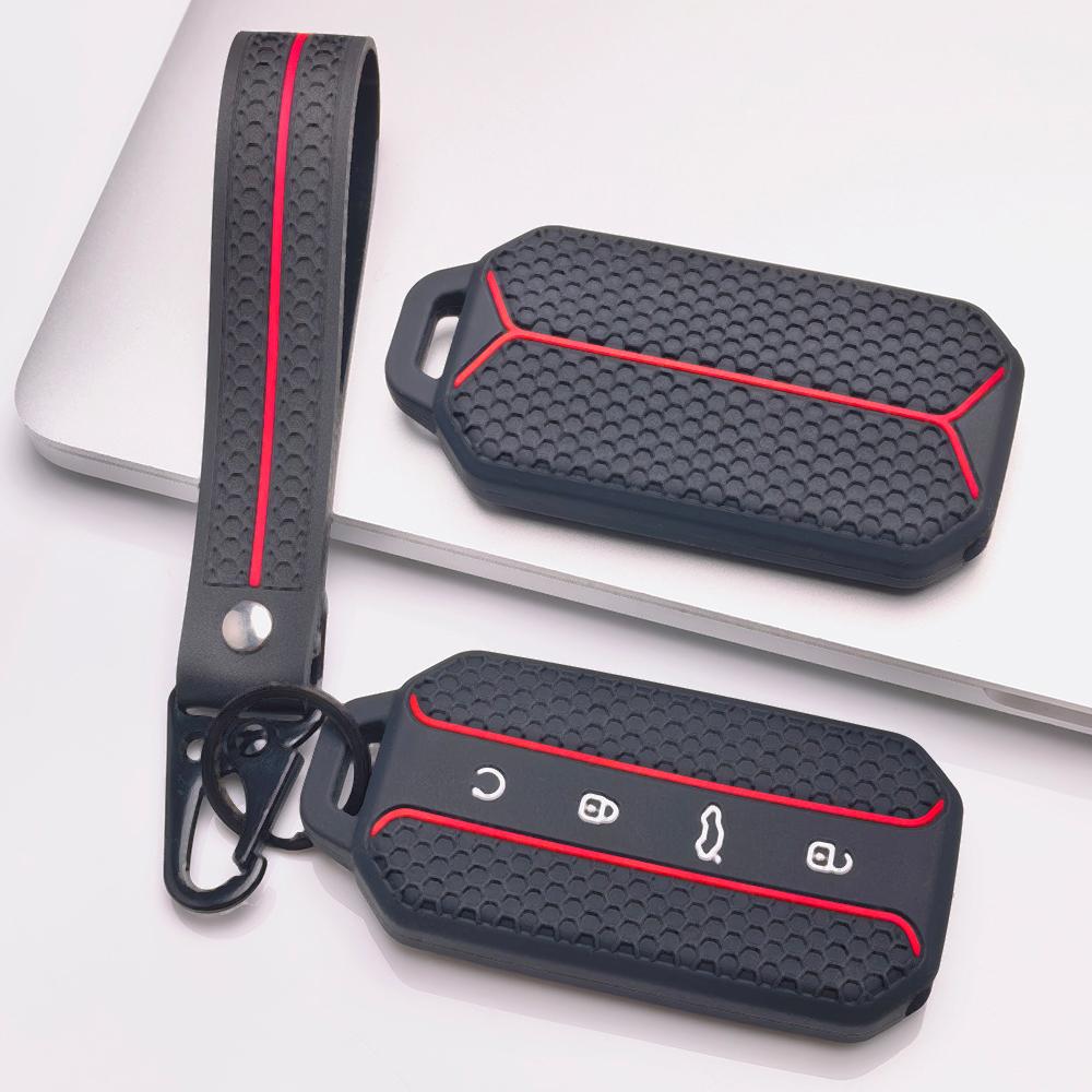 Honeycomb Car Key Cover for Chery Jaecoo 5 J5 J7 Tiggo 9 Arrizo 8 OMODA 5 Jetour with Keychain Honeycomb Texture Racing Stripe Key Shell Accessory