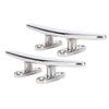 2Pcs 6in Boat Cleat 316 Stainless Steel Heavy Duty Flat Marine Grade Rope Cleat for Yacht Speedboat Cargo Ship