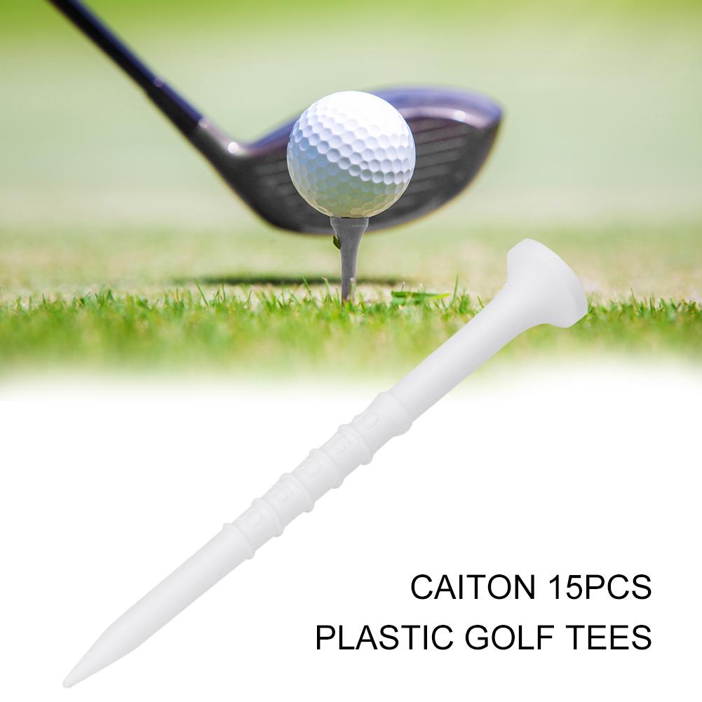 Caiton 15 stk Plast Golfkopp Tupp Tees Treningsutstyr Hvit