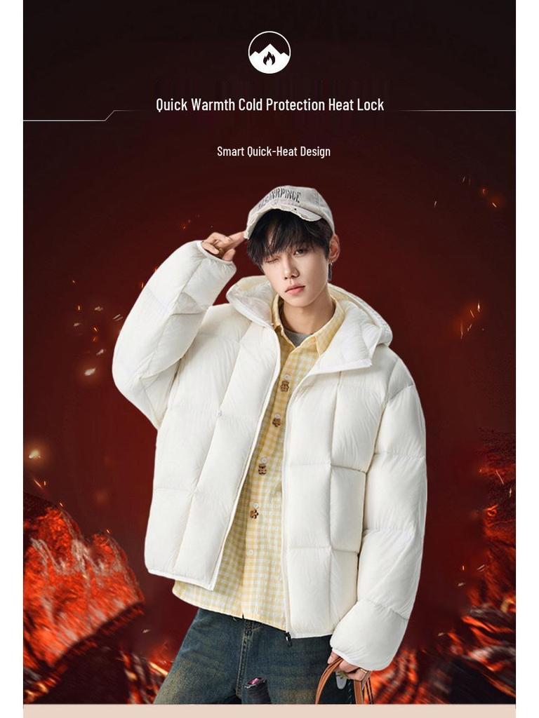 Men's and Women's Winter Contrast Color Thick Down Jacket - Fashionable, Warm, and Casual Style