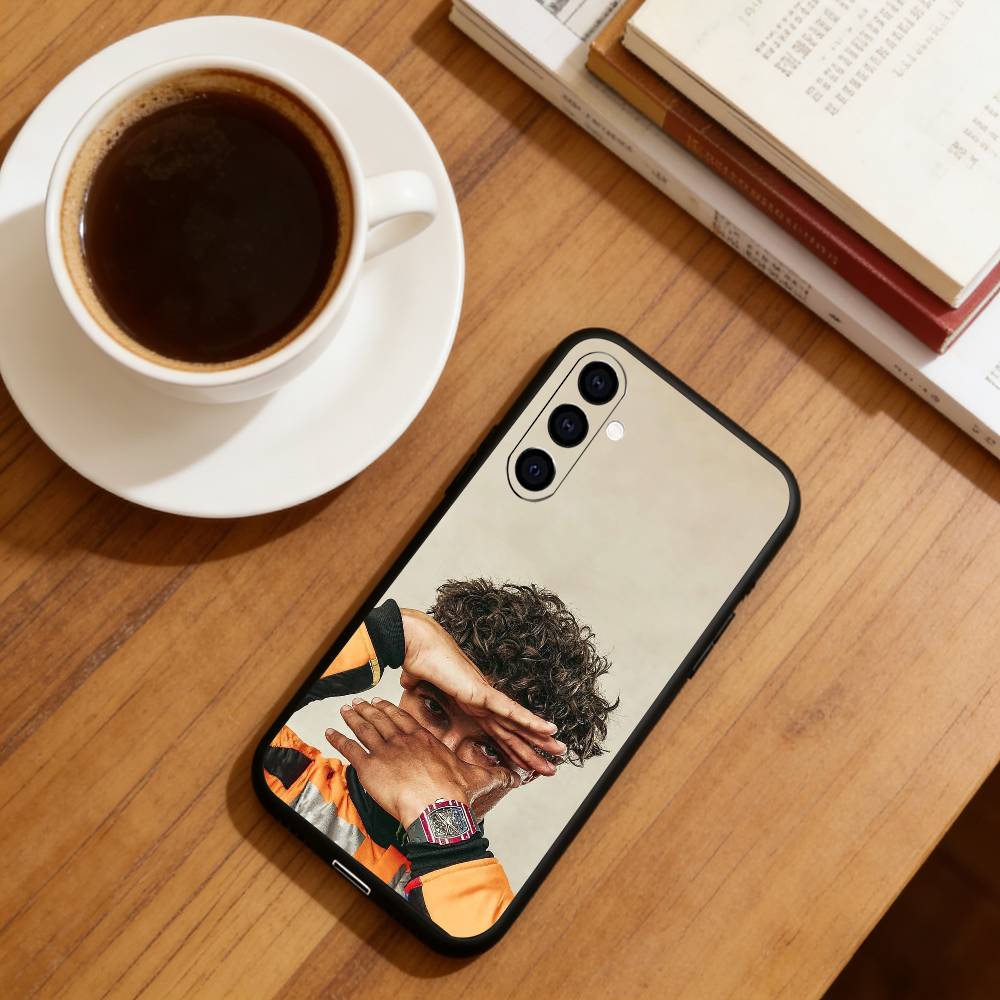 L-Lando Norris Phone Case For Samsung Galaxy A73,A72,A71,A70,A53,A52,A51,Others Soft Black Cover