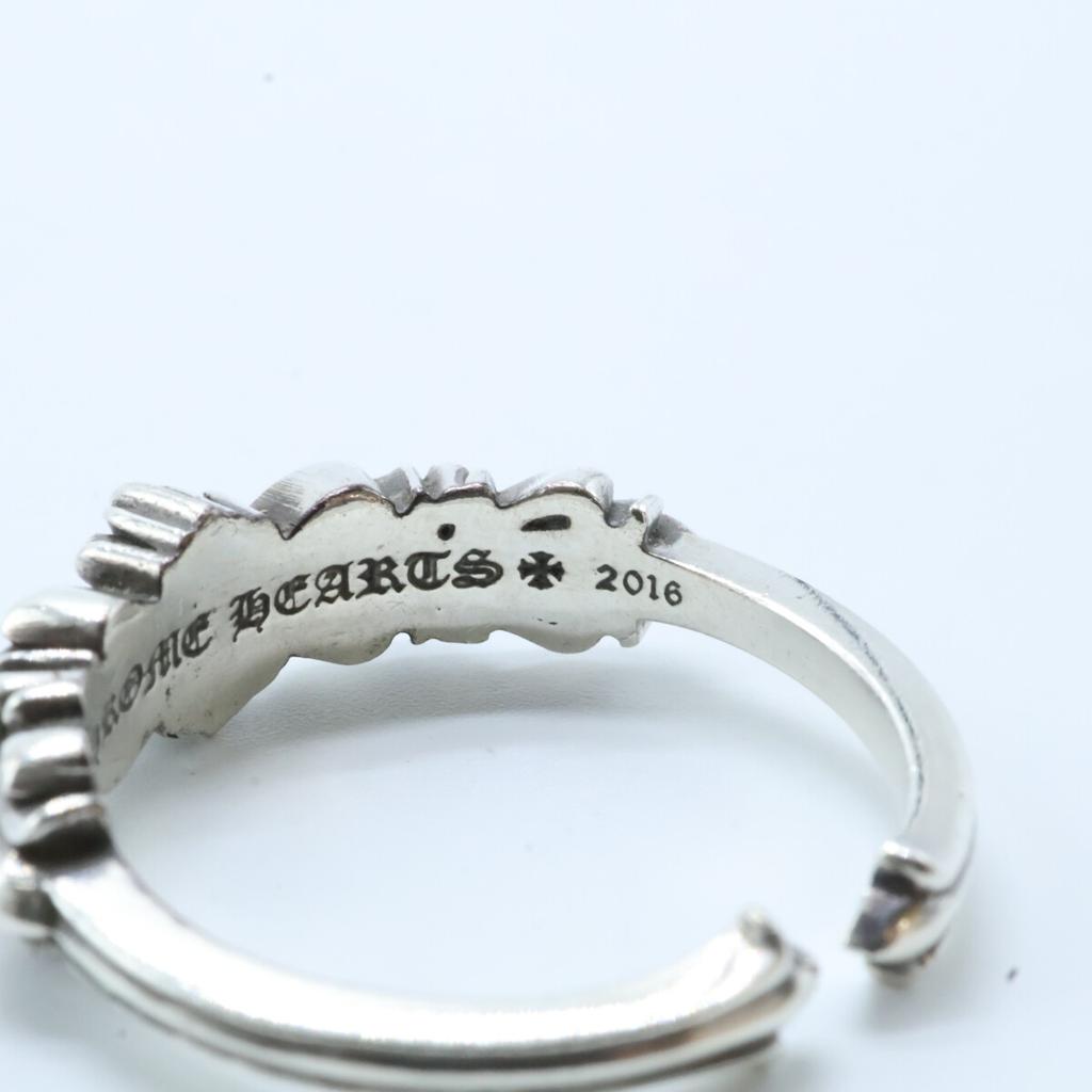 CHROME HEARTS 925 Baby Classic Double Floral Cross Ring Ring SilverUsed
