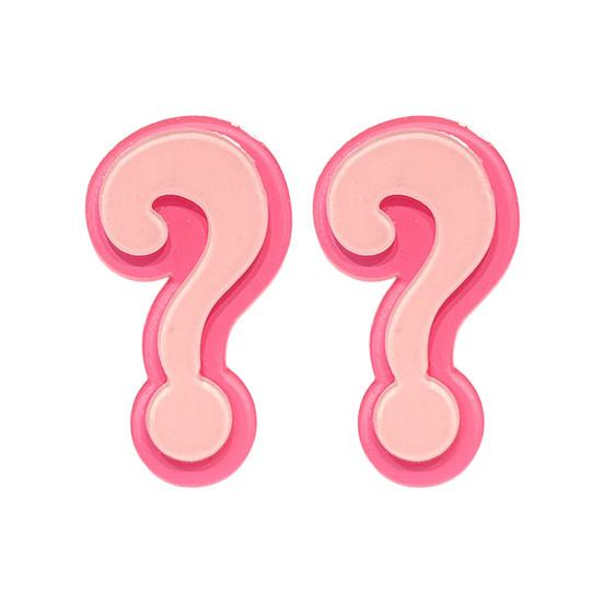 

2Pcs Girl Hairpins Double-Layer Acrylic Transparent Question Mark Shape Acrylic Printing No Slipping Hair Pins Side Bangs Hair Clips Versatile Hair розовый