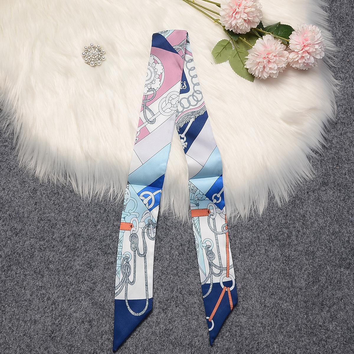 22 new tied silk scarves summer simulated silk scarves headband women s scarf small scarf fashion scarf ribbon 100*5cm