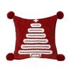 Christmas Tree Pattern Throw Pillowcase with Tassel Hair Ball Decoration Pillow Cover Farmhouse Style Cushion Cover