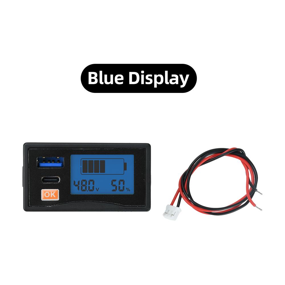 Battery Monitor Dc12 24V Lcd Voltmeter 30W Pd Qc Fast Charging For Lead Acid Ternary LiFePO4 Battery Custom Calibration