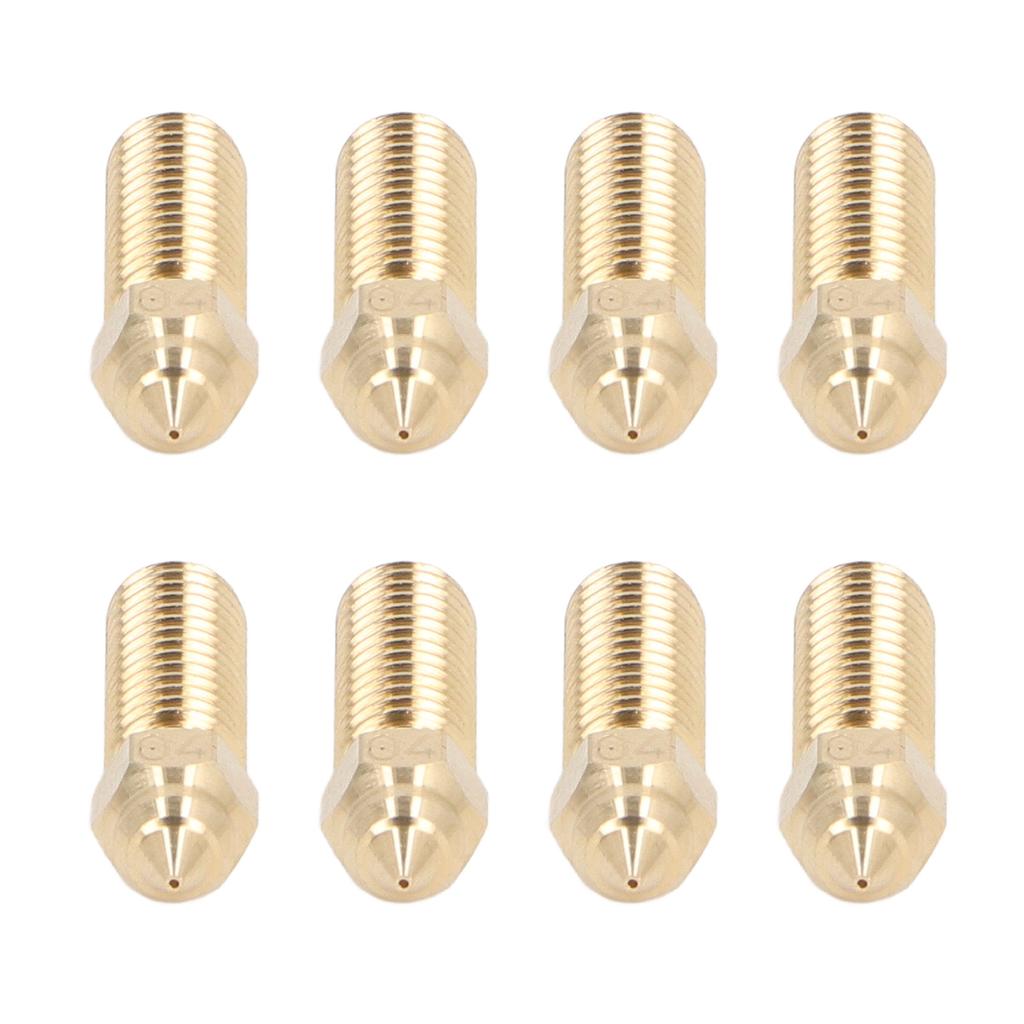 8pcs High Speed Extruder Nozzles 0.4mm High Flow Rate Rapid Heating Brass M6 Thread Nozzles for K1