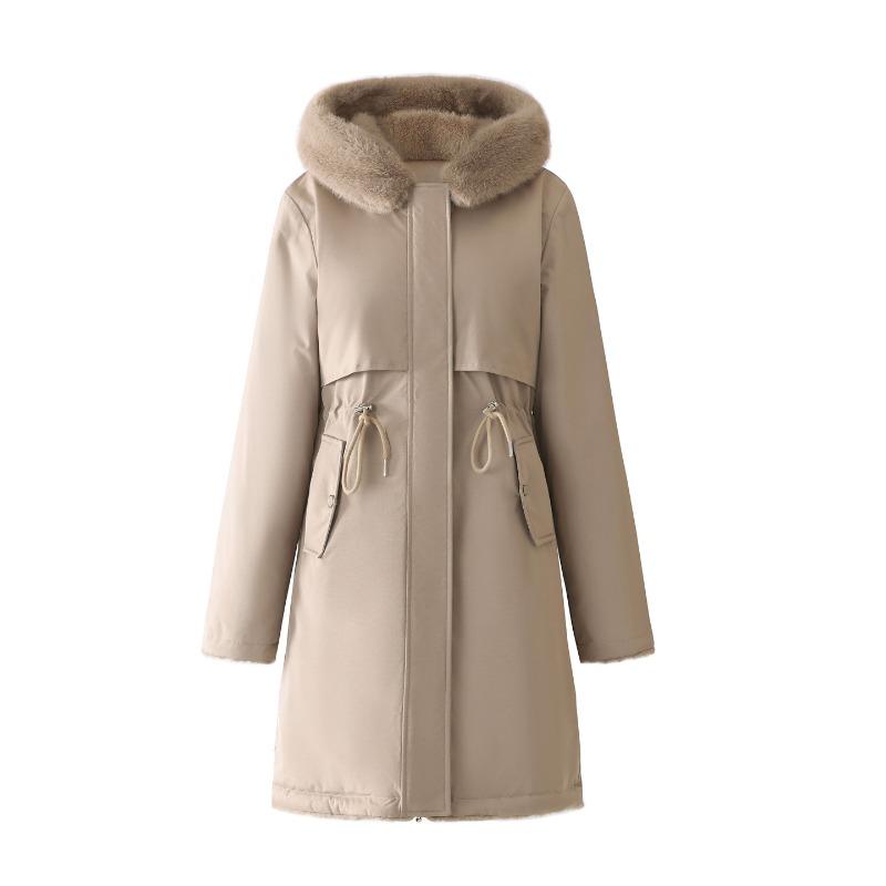 Winter new long pie to overcome fashion versatile cotton-padded clothes double-sided wear women's thin coat tide