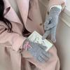 Solid Color Touch Screen Gloves Knitted Texture Thermal Riding Gloves  Winter Season