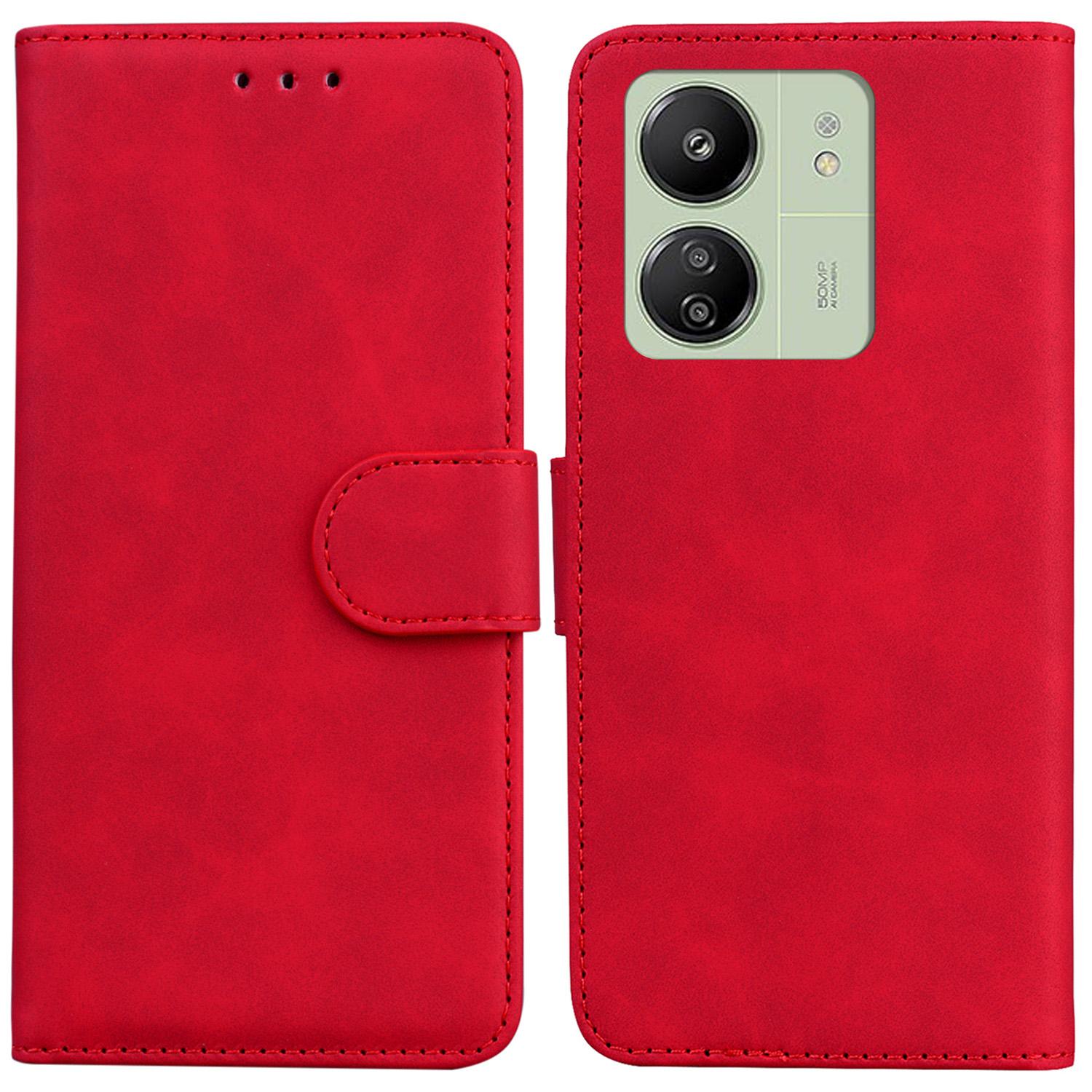 

For Xiaomi Redmi 13C 4G/13C 5G/Poco C65 4G/Poco M6 5G/13R 5G Case Solid Color Leather Phone Wallet Cover F