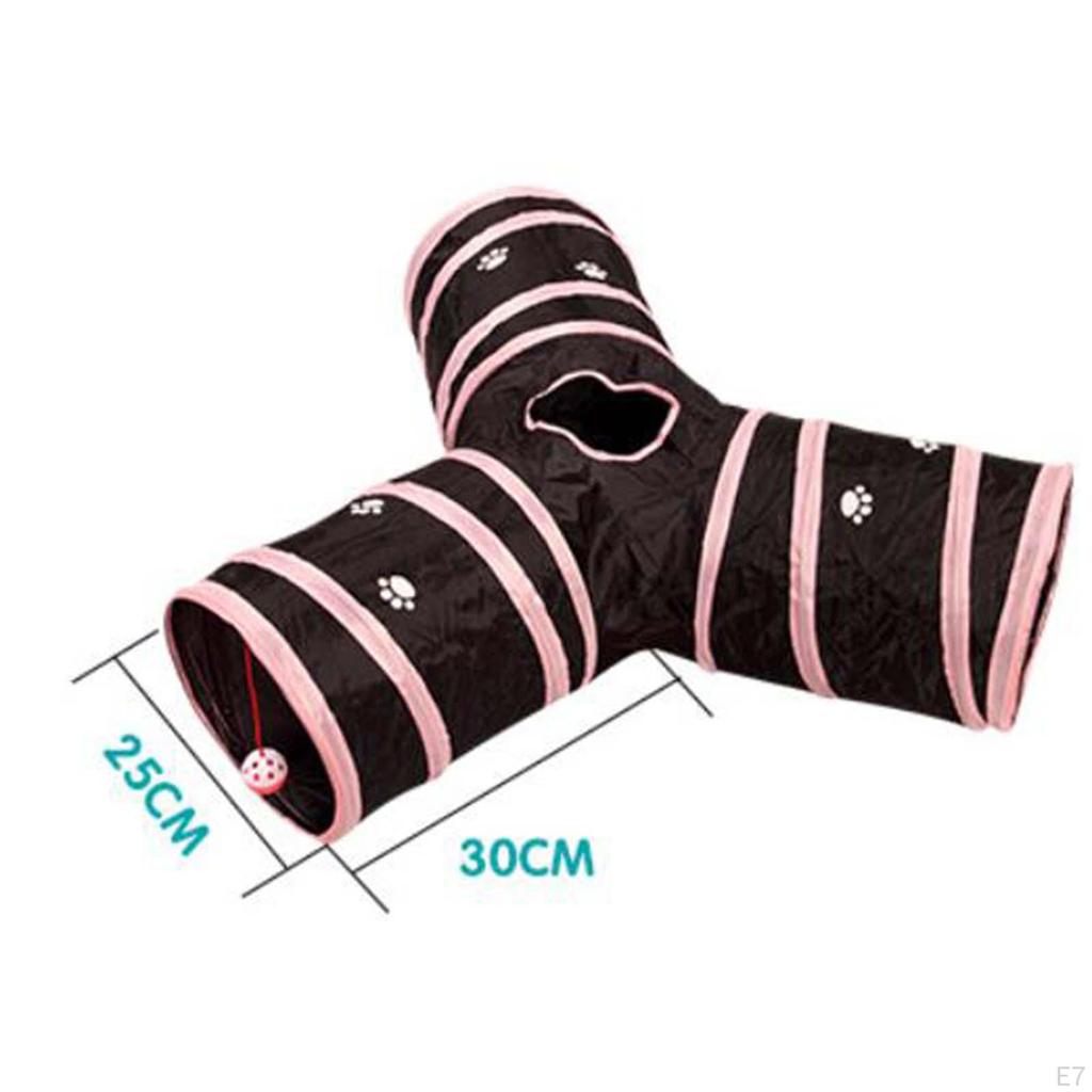 Cat Tunnel Foldable Passage with Play Ball Activity Center Puzzle Toys