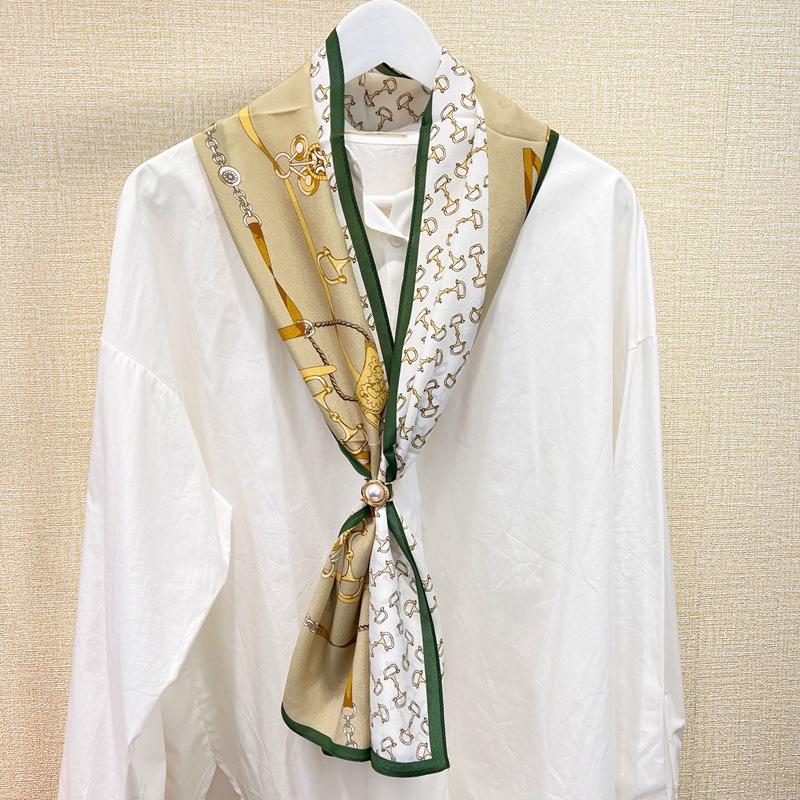 Four Seasons Available, French Double Crepe Silk Long Scarf, Elegant Temperament Gift Mulberry Silk Scarf Scarf Women