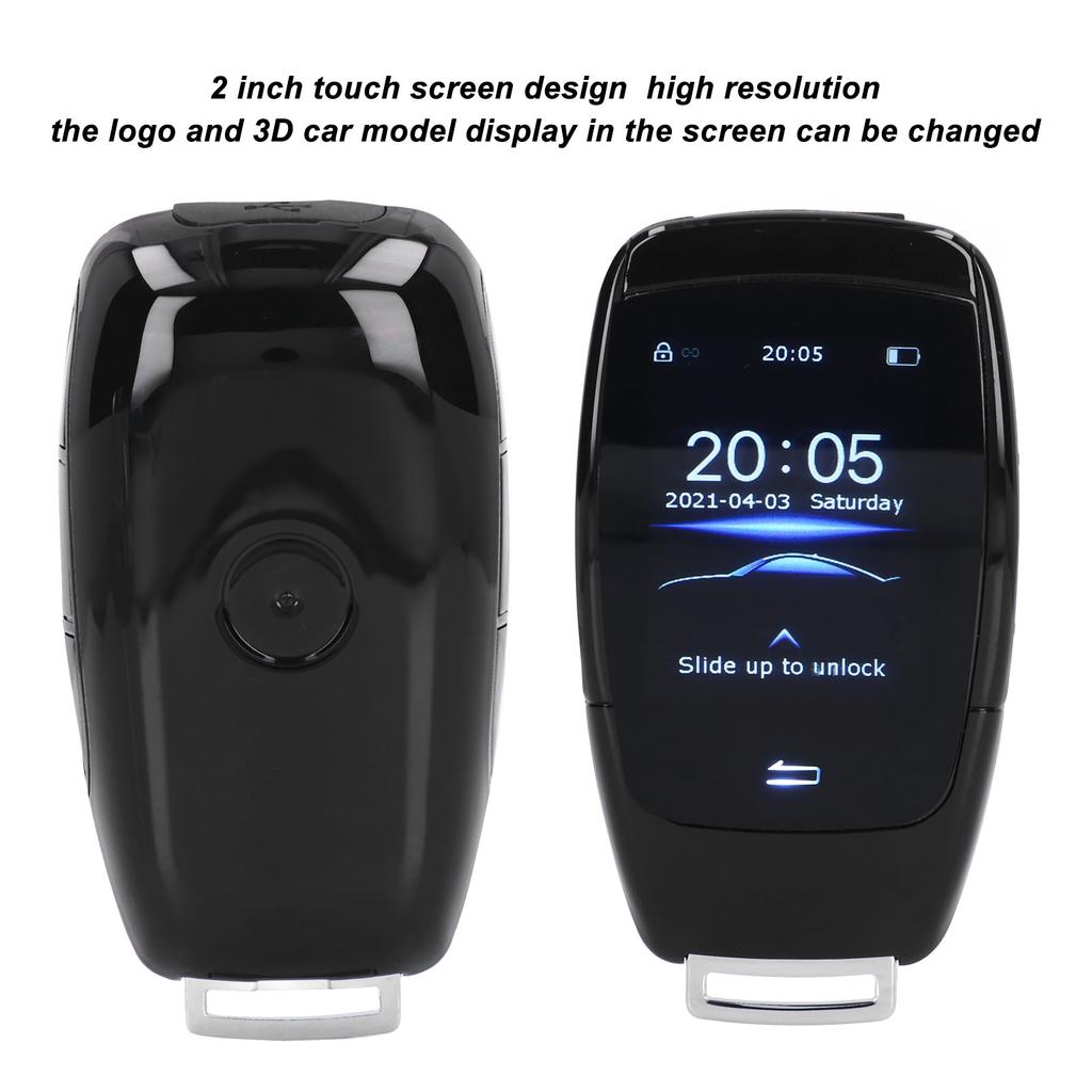 Universal TK900 LCD Touch Screen Smart Key Remote Keyless Entry for Start Stop Engine Button Models Black