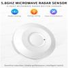 Interruttore a induzione con sensore a microonde, luce 220 V, montaggio a soffitto, 5,8 g, design sottile, bianco