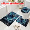 Personalized Kontra K 3Pcs Flannel Toilet Mat Set Custom Text Bathroom Rug Non Slip