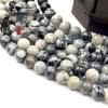 Natural Black and White Grid Stone Buddha Bead Bracelet DIY Kit with Round Loose Beads