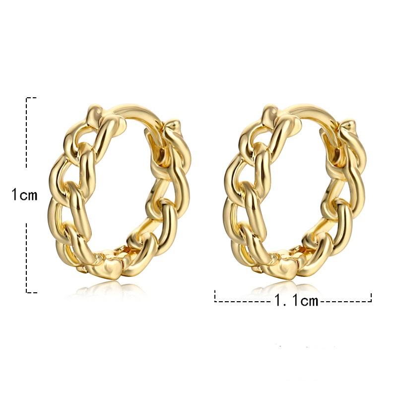 Charm Personality 1 Pair of Twisted Earrings Smooth Surface Ear Hooks Simple and INS Style Chain Ear Pins