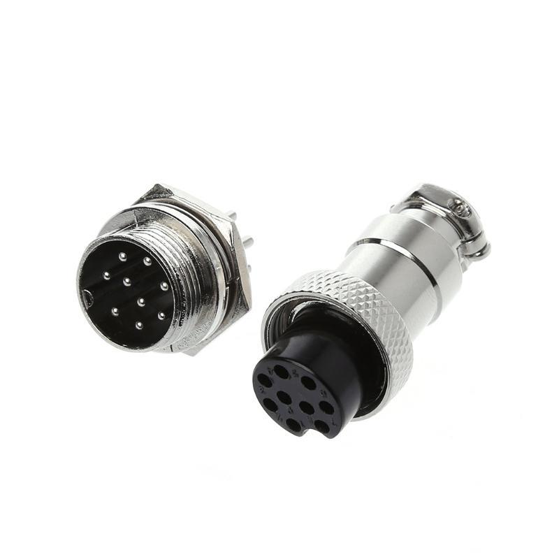 Aviation Plug Male & Female Wire Panel Metal Connector 16mm 2/3/4/5/6/8/9 Pin