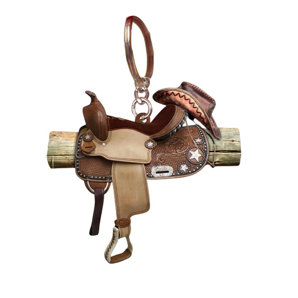 Cheap Horse Saddle KeychainWestern Horse Saddle Car PendantHorse