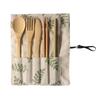 Portable  Cutlery Travel Eco-friendly Fork Spoon Set Include Reusable Bamb