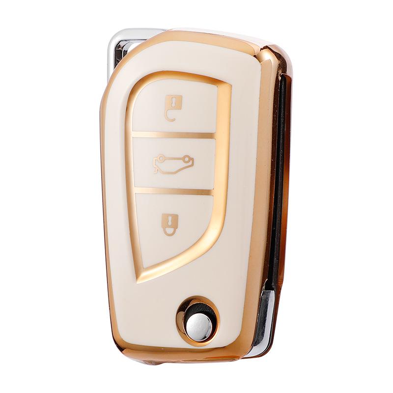 Full-Coverage Protective Case for Two-Button Toyota Keys, Fits Corolla, Highlander, Reiz, RAV4