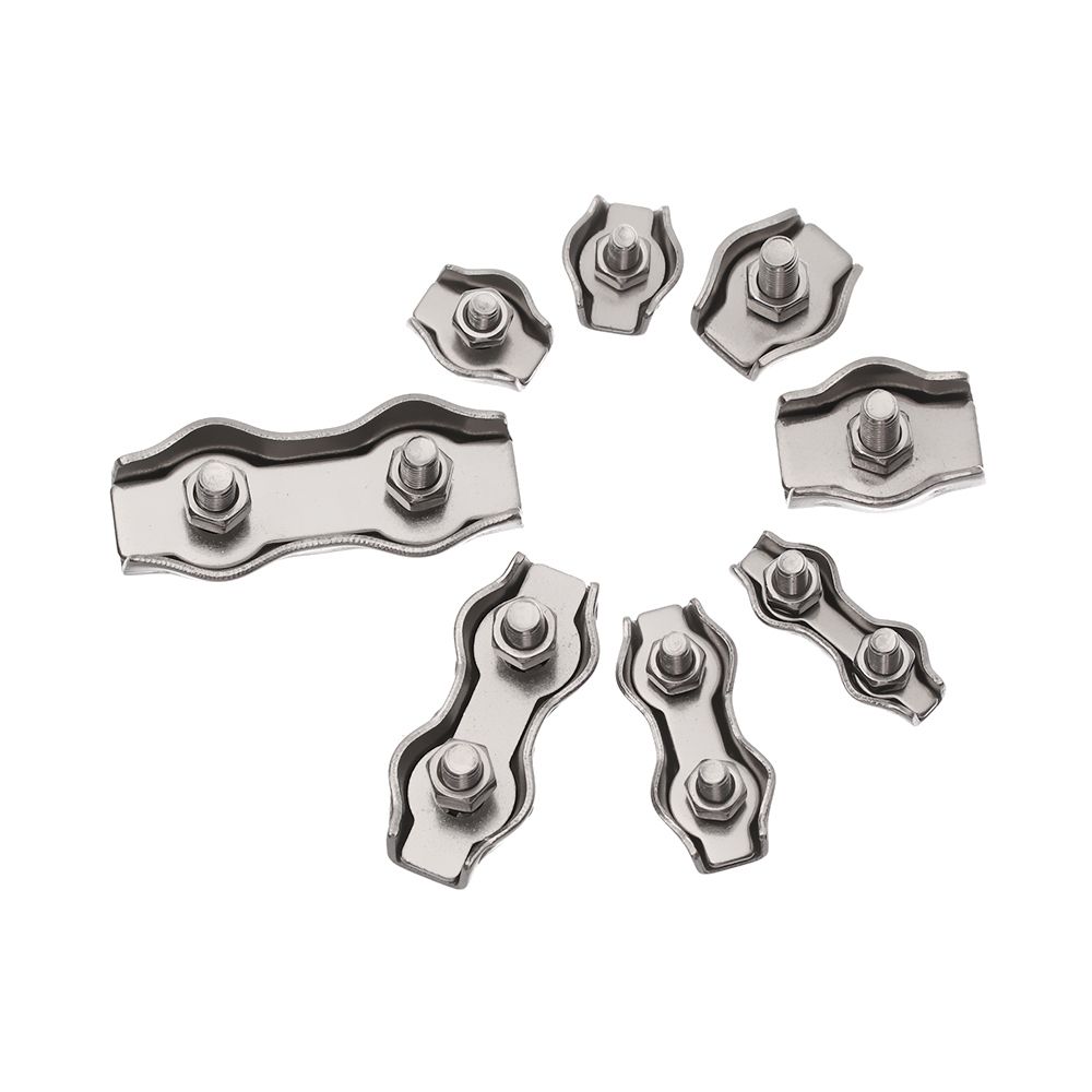 5Pcs Wire Rope Clamp Caliper M2-M5 Stainless Steel Rope Fixing Tool Simplex/Duplex Durable Anti-Slip Cable Clamp Hardware