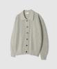 Andagain Minimal Collar Cardigan (Oat Beige