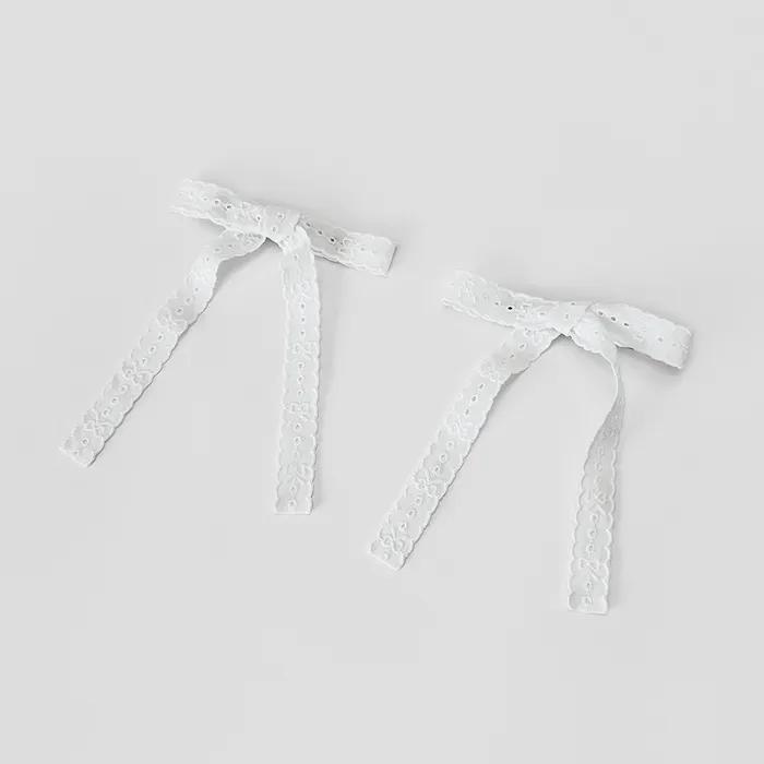 [2SET] pure lace ribbon hair pin