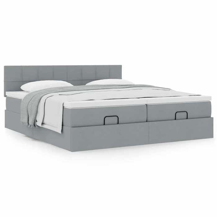 Maison Exclusive - Cadre de lit ottoman et matelas gris clair 180x200cm tissu